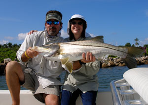 Here's Capt. Will with a client's snook.